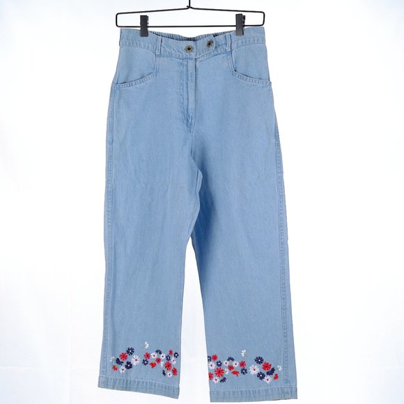 Vintage Chambray Embroidered Outfit Petite Large - Picture 9 of 13